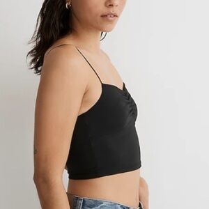 NWT Madewell Flex Sweetheart Crop Tank Top in Black size XXS